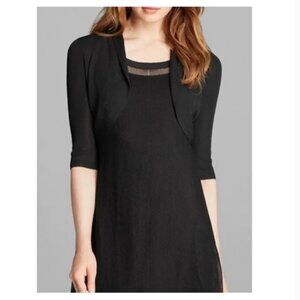 Eileen Fisher Woman Black Bolero Shrug Cardigan NWT